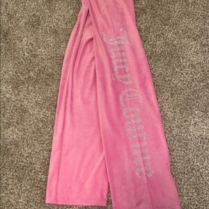 Juicy Couture Pink Velour Pants with Rhinestone Logo